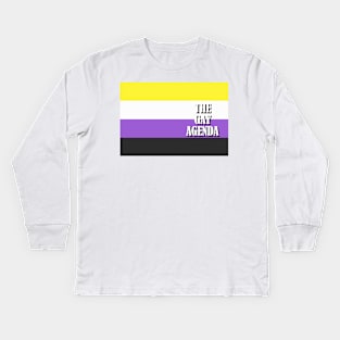 The Gay Agenda - Nonbinary Flag Kids Long Sleeve T-Shirt